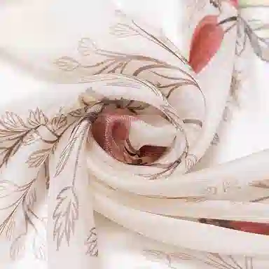 上海故事 春花秋果长巾时尚斜纹喷绘气质出游纱巾外搭大沙滩巾 桑蚕丝 丝巾 女款