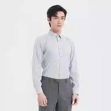 利郎 商场同款纯色尖领棉款商务休闲长袖衬衫 男款