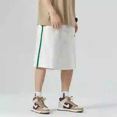 王者荣耀 鲁班七号款 美式高街字母印花日常通勤宽松舒适无性别插色抽绳休闲短裤 男女同款