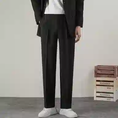 顶峰保罗 基础款直筒百搭高街宽松垂感休闲西装裤 男女同款