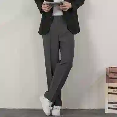 顶峰保罗 基础款直筒百搭高街宽松垂感休闲西装裤 男女同款