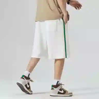 王者荣耀 鲁班七号款 美式高街字母印花日常通勤宽松舒适无性别插色抽绳休闲短裤 男女同款