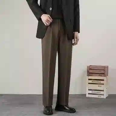 顶峰保罗 基础款直筒百搭高街宽松垂感休闲西装裤 男女同款
