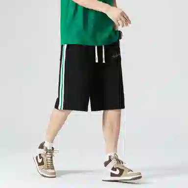 王者荣耀 鲁班七号款 美式高街字母印花日常通勤宽松舒适无性别插色抽绳休闲短裤 男女同款