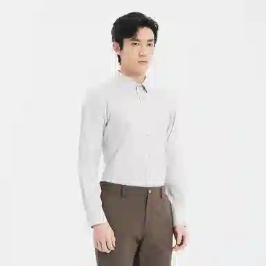 利郎 商场同款纯色尖领棉款商务休闲长袖衬衫 男款
