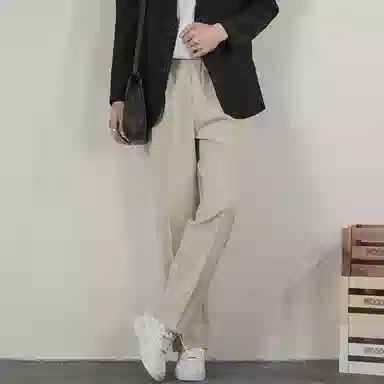 顶峰保罗 基础款直筒百搭高街宽松垂感休闲西装裤 男女同款