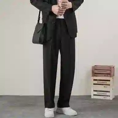 顶峰保罗 基础款直筒百搭高街宽松垂感休闲西装裤 男女同款