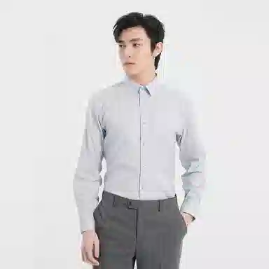 利郎 商场同款纯色尖领棉款商务休闲长袖衬衫 男款