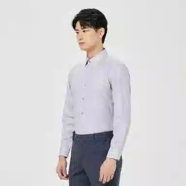 利郎 商场同款纯色尖领棉款商务休闲长袖衬衫 男款