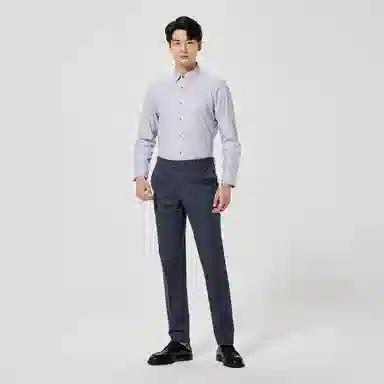 利郎 商场同款纯色尖领棉款商务休闲长袖衬衫 男款