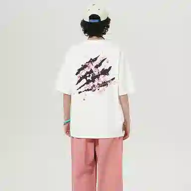 UNthemed Sakura Scratched Letter Tee