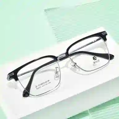 【联系客服可选配镜套餐】 康视顿 商务眉框 β钛板材镜架钛材 光学镜架 男女同款情侣款