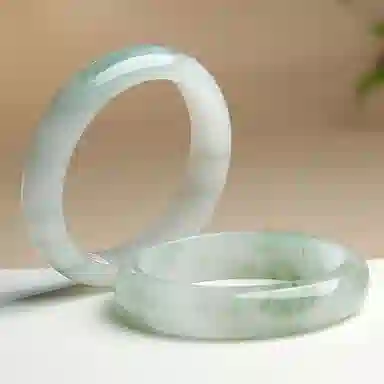 七小匠 清冷感 国潮风 复古 新中式汉服旗袍 百搭 青山黛 贵妃镯 玉髓 玉石手镯 女款