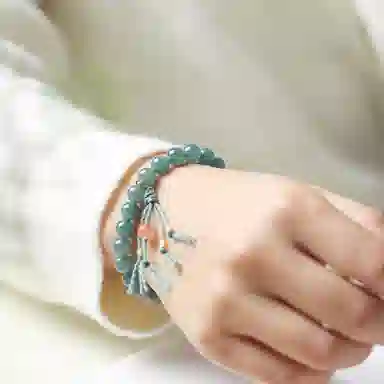 天台山 【天台山官方已祝福加持】天台山云烟绕小众高级感福气满满好运转运 糯种 翡翠手串 男女同款情侣款