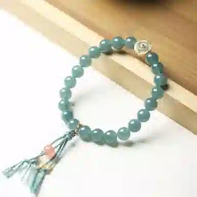 天台山 【天台山官方已祝福加持】天台山云烟绕小众高级感福气满满好运转运 糯种 翡翠手串 男女同款情侣款