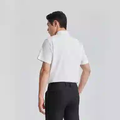 利郎 免烫易打理纯色商务休闲短袖衬衫 男款