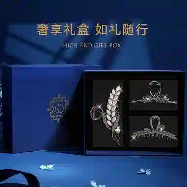 缔晶 个性轻奢时尚黑色抓夹套装 精致清新通勤风发饰礼盒 合金 发夹 女款