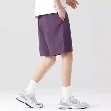 王者荣耀 鲁班七号款 美式基础款字母宽松舒适百搭肌理质感柔软亲肤简约冰感五分抽绳休闲短裤 男女同款