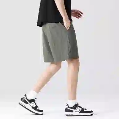 王者荣耀 鲁班七号款 美式基础款字母宽松舒适百搭肌理质感柔软亲肤简约冰感五分抽绳休闲短裤 男女同款