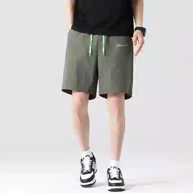 王者荣耀 鲁班七号款 美式基础款字母宽松舒适百搭肌理质感柔软亲肤简约冰感五分抽绳休闲短裤 男女同款