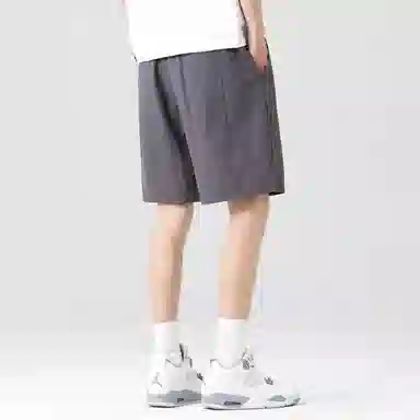 王者荣耀 鲁班七号款 美式基础款字母宽松舒适百搭肌理质感柔软亲肤简约冰感五分抽绳休闲短裤 男女同款