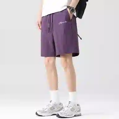 王者荣耀 鲁班七号款 美式基础款字母宽松舒适百搭肌理质感柔软亲肤简约冰感五分抽绳休闲短裤 男女同款