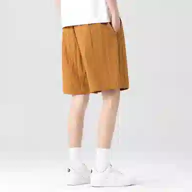 王者荣耀 鲁班七号款 美式基础款字母宽松舒适百搭肌理质感柔软亲肤简约冰感五分抽绳休闲短裤 男女同款