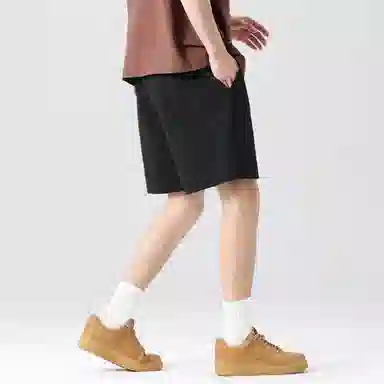 王者荣耀 鲁班七号款 美式基础款字母宽松舒适百搭肌理质感柔软亲肤简约冰感五分抽绳休闲短裤 男女同款