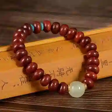 仙友 夜光永夜佛珠算盘珠单圈民族风文玩 木作 手串 男女同款情侣款 檀木