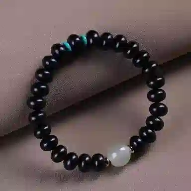 仙友 夜光永夜佛珠算盘珠单圈民族风文玩 木作 手串 男女同款情侣款 檀木