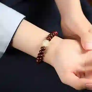 仙友 夜光永夜佛珠算盘珠单圈民族风文玩 木作 手串 男女同款情侣款 檀木