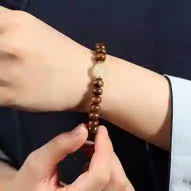 仙友 夜光永夜佛珠算盘珠单圈民族风文玩 木作 手串 男女同款情侣款 檀木