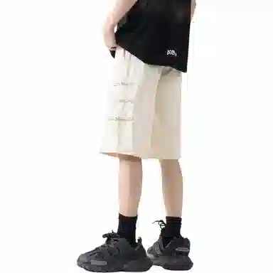 颂希尔 纯色国风设计薄款五分裤宽松直筒百搭休闲短裤 男女同款