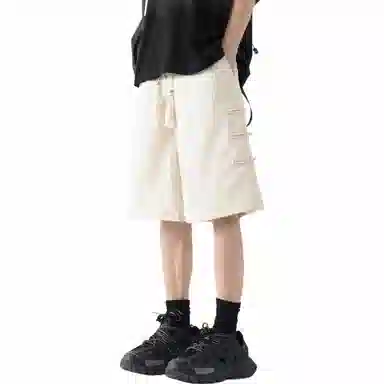 颂希尔 纯色国风设计薄款五分裤宽松直筒百搭休闲短裤 男女同款