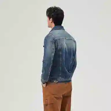 【dme】 美式简约基础休闲氛围感复古单排扣翻领长袖牛仔外套 男女同款 蓝色