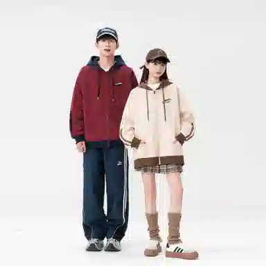 王者荣耀 李白款 数字字母涂鸦拼接拼色印花简约拉链长袖休闲宽松舒适常规宽松适中重磅连帽落肩袖卫衣 男女同款