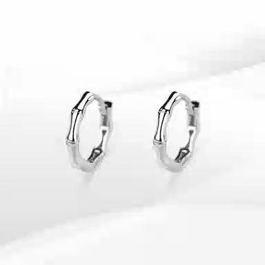 希遇 节节高升 竹节耳圈高级感精致森系简约青 梅竹马小众素圈大气平安扣上岸招财 平安好运 合金 耳环 男女同款情侣款