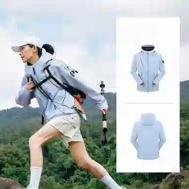探路者 纯色户外休闲防风防水拉链连帽长袖夹克外套 男女同款