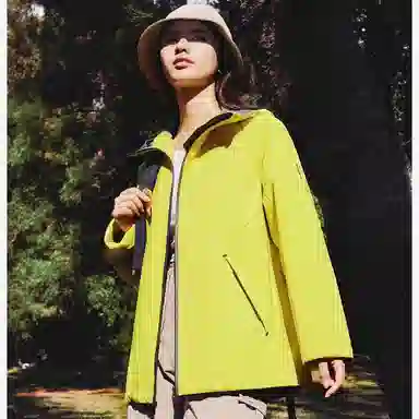 探路者 纯色户外休闲防风防水拉链连帽长袖夹克外套 男女同款