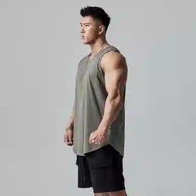 Muscle Dog Sleeveless Training Tank Top Grey Green