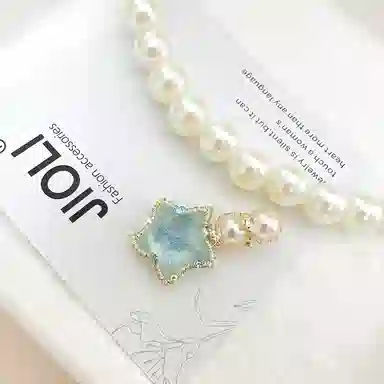 蒙妮 甜美珍珠 水晶 发夹 男女同款情侣款