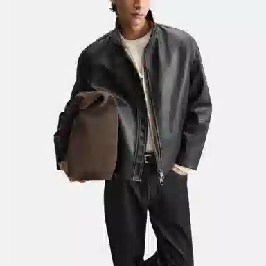 ZARA Faux Leather Jacket Black