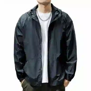 贵色 春季 纯色复古衣百搭连帽设计 耐磨透气防晒服 男女同款