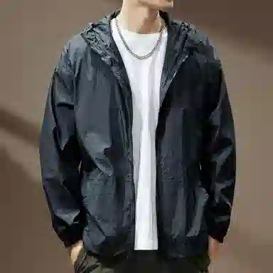 贵色 春季 纯色复古衣百搭连帽设计 耐磨透气防晒服 男女同款