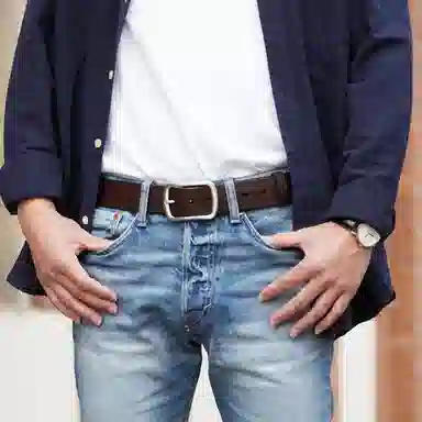 牛当家 商务 不锈钢日字针扣真皮 皮带 男款