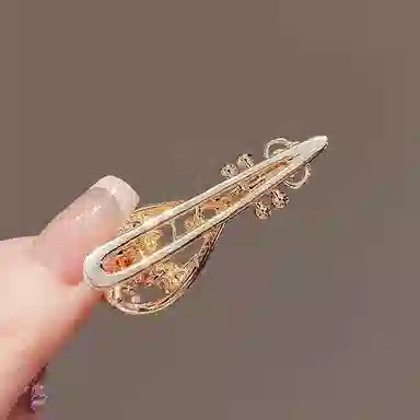 蒙妮 古风琵琶珍珠 合金 边夹发夹 男女同款情侣款