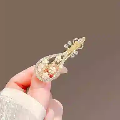 蒙妮 古风琵琶珍珠 合金 边夹发夹 男女同款情侣款