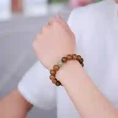 木盛缘 【顺丰包邮高价值转运珠】新中式国潮复古文艺平安喜乐多财多福单圈简约文玩盘玩佛珠念珠#好运 金丝檀木 手串 男女同款情侣款