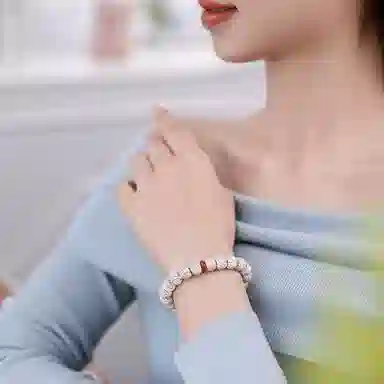 木盛缘 【顺丰包邮】【高密顺白】上岸转运小清新文艺文玩佛珠诸事顺遂天官赐福好运 星月菩提 手串 男女同款情侣款