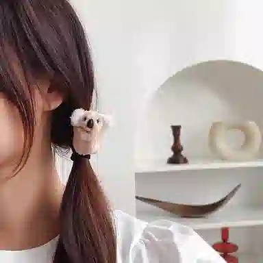 简应舒 可爱立体卡通考拉刘海小发卡侧边小抓夹刘海夹子 毛绒 发夹 女款